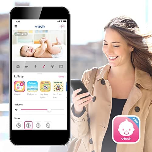 Vtech Smart Baby Monitor VM901-1W 5" LCD Display, 1080P Camera, 120° Wide Angle View, Night Vision, Remote Pan-Tilt Zoom, Two-Way Talc, Works with iOS and Android, WiFi - Image 7