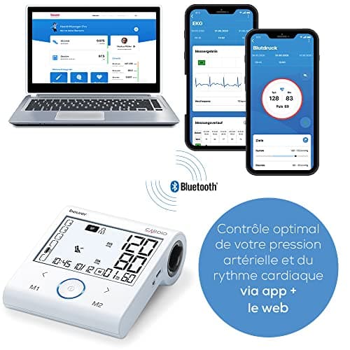 Beurer BM 96 Cardio Blood Pressure Monitor with ECG Function, Arm Blood Pressure and Pulse Measurement for Atrial Fibrillation Detection (AFib) - Image 7