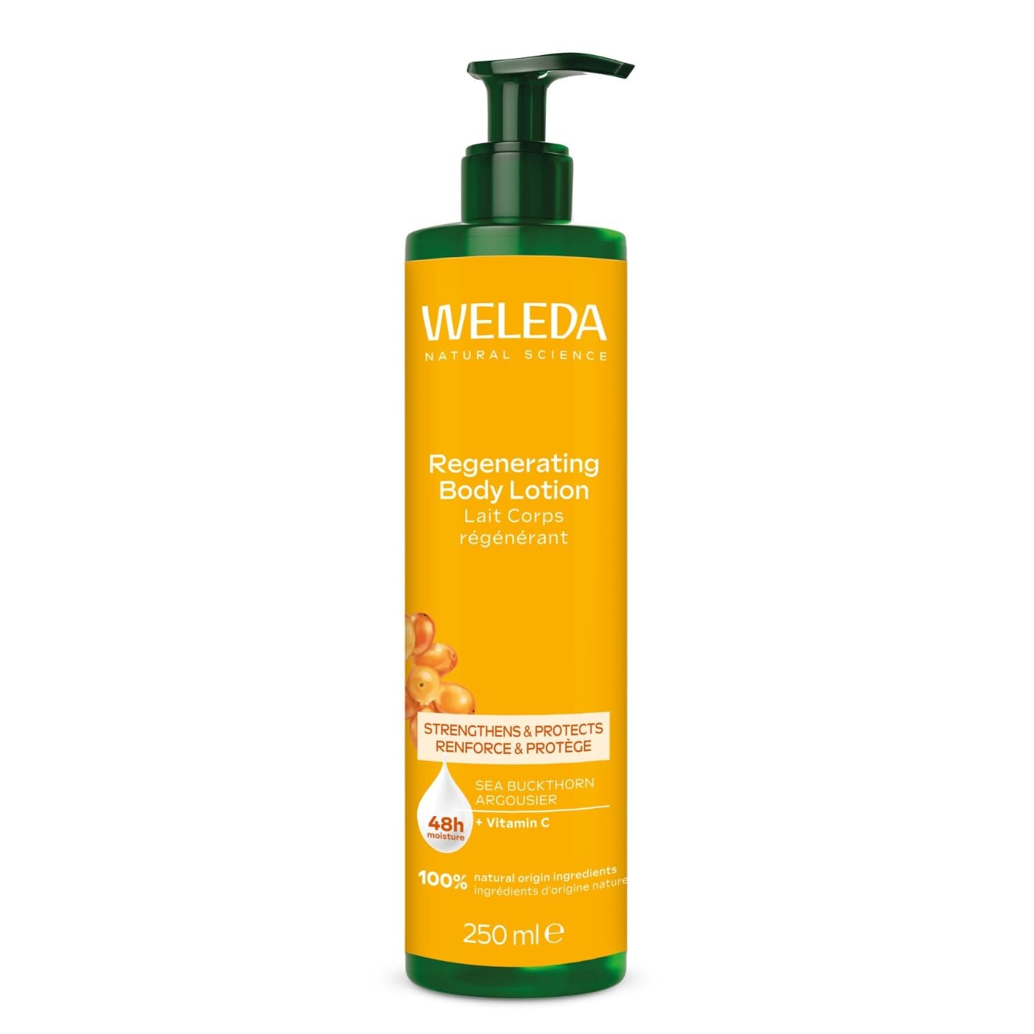 Weleda Lait Corps Régénérant à l’Argousier 250ml – Hydratation 48h, Réduit les Tiraillements (91% Satisfaits) – Testé 4 Semaines, 1-2 Applications/Jour – Soin Naturel Certifié NATRUE - Image 5