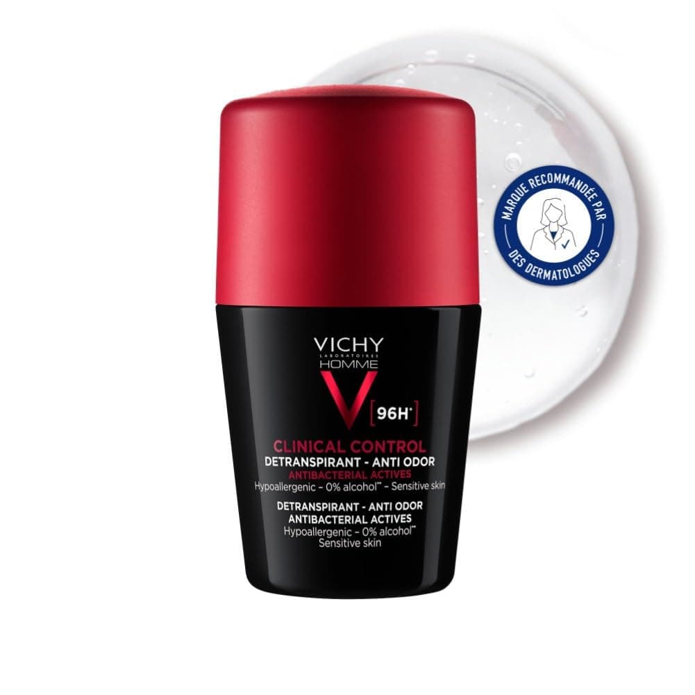 Vichy Homme, Clinical Control, Déodorant Roll-On pour Homme, Détranspirant à l'Efficacité Très Longue Durée 96 H, Sans Alcool et Sans Parfum, 50 ml - Image 5
