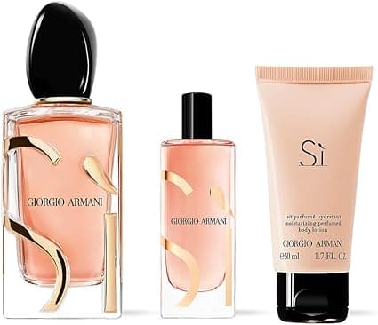 Armani Giorgio Armani Sì Intense Coffret cadeau, eau de parfum 100 ml + 15 ml, lotion pour le corps 50 ml, Valentine Edition 2024
