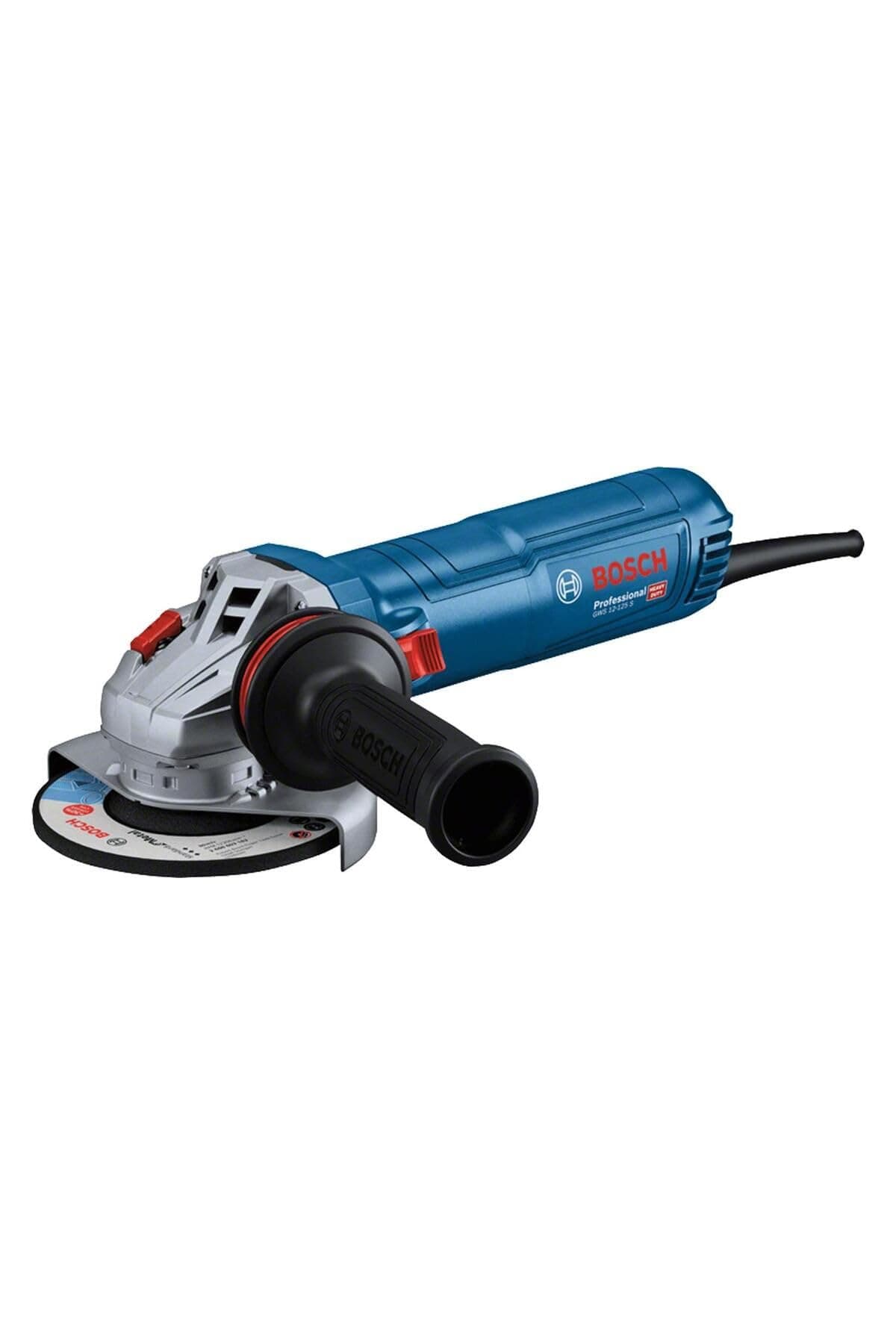 Bosch Professional meuleuse angulaire filaire GWS 12-125 (Ø disque : 125 mm, 1 200 W, protection anti-redémarr., poignée auxiliaire Vibration Control, capot protection, écrou de blocage, clé à ergots)