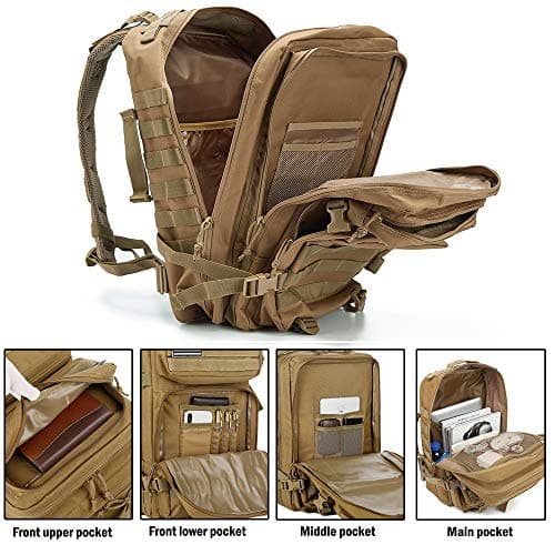 QT&QY 45L Military Tactical Backpack for Men Camping Hiking Trekking Molle Survival Backpack 3 Day Assault Pack - Image 6