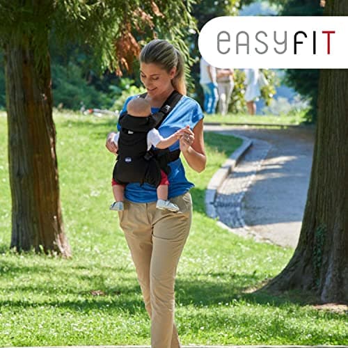 Chicco Easyfit Ergonomic Baby Carrier for Infants and Children from Birth to 9 kg, Physiological Baby Carrier, Simple to Carry, Mummy and Road Facing, Head and Neck Support, Black - Image 3