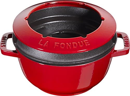 STAUB Cast Iron Fondue Set with 6 Fondue Forks, for Savoyard, Burgundy and Chocolate Fondue, Diameter 18 cm, Cherry - Image 5