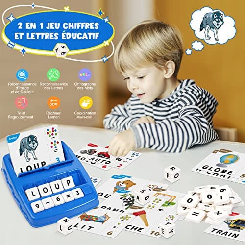 Educational Games 3 4 5 6 7 8 Year Old Girl Toy 3-8 Years Gift Child 3-6 Years Boy Learn to Read French Board Games Letter Scrabble - Image 3