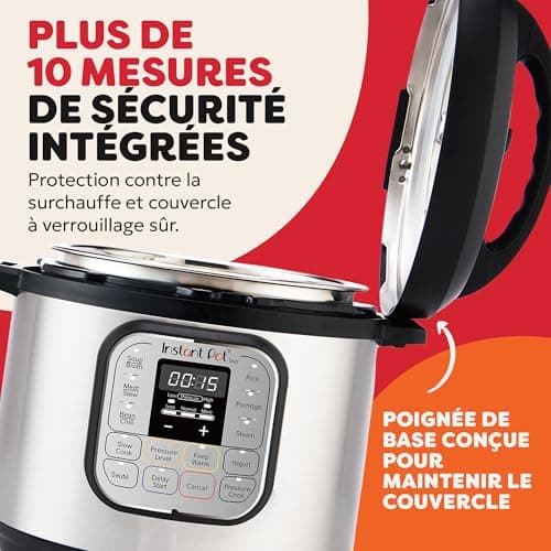 Instant Pot Duo 30 – 7 in 1 Smart Pressure Cooker – Functions, Pressure Cooker, Slow Cooker, Rice Cooker, Curling Pan, Yogurt Maker, Steamer and Dish Warmer – 3 L, Stainless Steel - Image 6