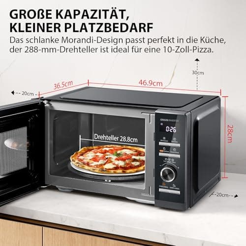 Toshiba, MW3-AG25PFI(MG), Microwave Oven 25L 3-in-1 900W, Morandi Bright Grey, 6 Programs, 10 Power Levels, 7 Automatic Menus, Easy Cleaning - Image 3