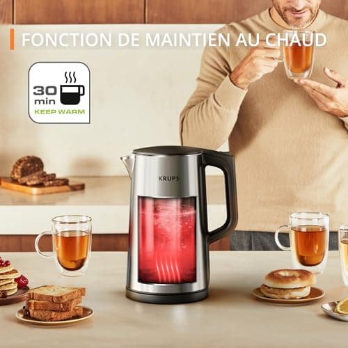 Krups Selection, Electric kettle, 6temperatures, Real-time display, 30minutes warm, BW871DF0, Metal - Image 7