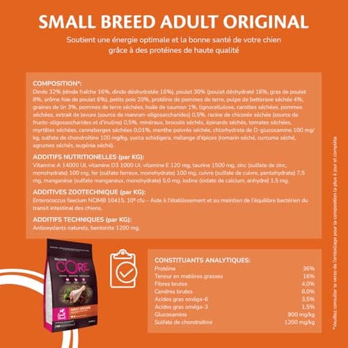 Wellness CORE Small Breed Adult Original, Croquettes Chiens de Petite Race, sans Céréales, à Haute Teneur en Viande, Dinde & Poulet, 5 kg - Image 5