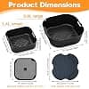 4 Pieces Air Fryer Accessories, Silicone Cover Flat Accessories for Ninja CRISPi FN101EU, 2 Moulds + Splash Guard + Reusable Mat 3.8 L 1.4 L - Image 7