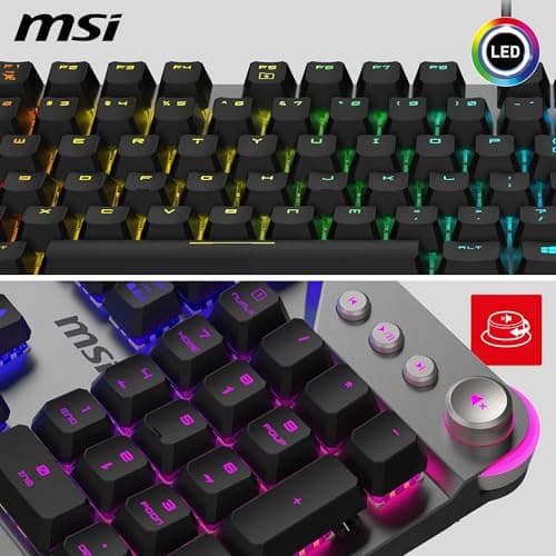 MSI Strike 600 Silent FR Silent Gaming Keyboard – Kailh Midnight Pro Silent Touch Switches, Ergonomic Keys, Non-slip Base, RGB Mystic Light per Key, USB 2.0 – Full Size - Image 6