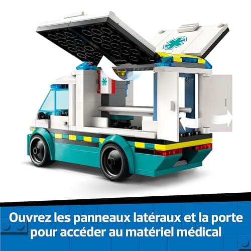 LEGO City Emergency Ambulance Construction Game with 2 Minifigures of Skater and Paramedic - Interactive Toy for Boys and Girls from 5 Years Old - Gift Idea for Young Children 60451 - Image 4
