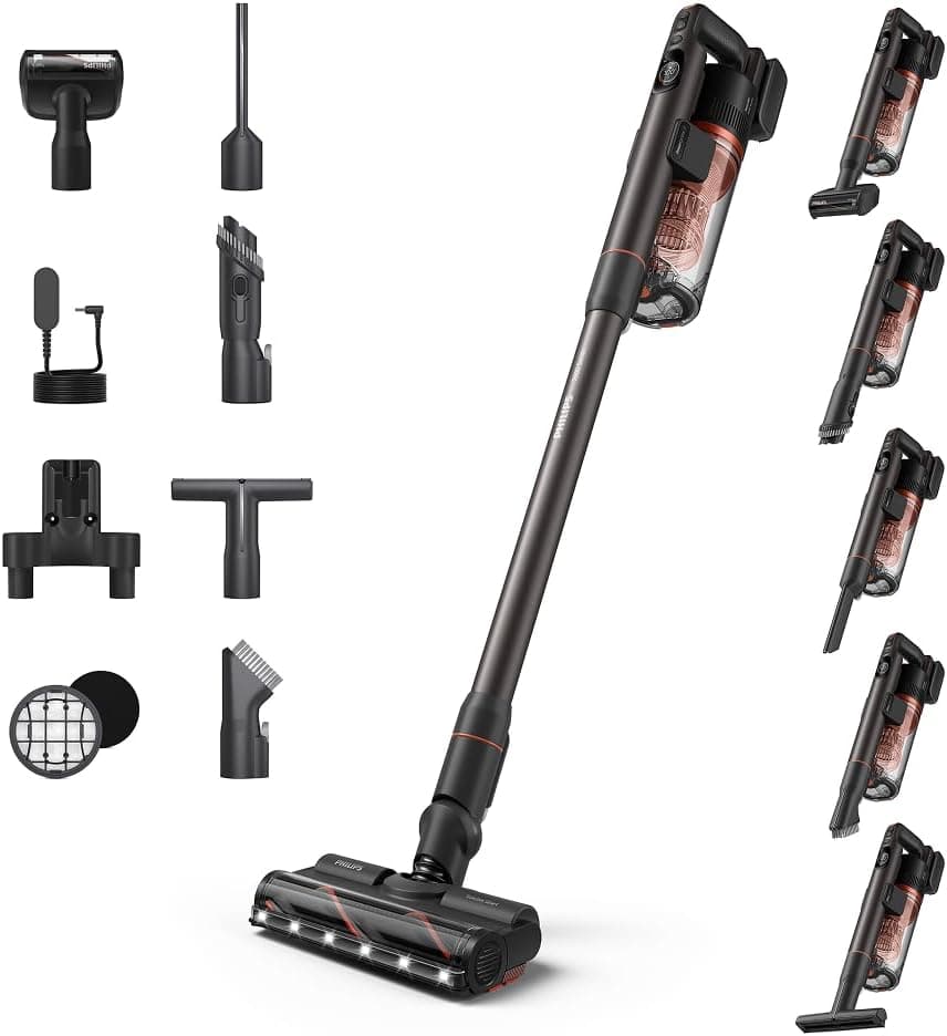 Philips 7000 Series Pet Cordless Vacuum Cleaner - Broom Vacuum Cleaner with Superior Suction Power, 80 Min Battery Life, Floor Type Detection, Anti Tangle Hair LED Tips (XC7065/01) - Image 1