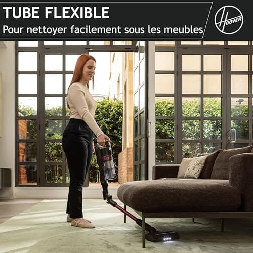Hoover HF1 Plus Cordless Vacuum Cleaner Powerful Lightweight Flexible Tube, 165 W, Anti-Tangle Brush, Multi-Floor LED Lighting, Turbo Mode, 1 Click Empty, Removable Battery, Parking Position HF1P10HX - Image 6