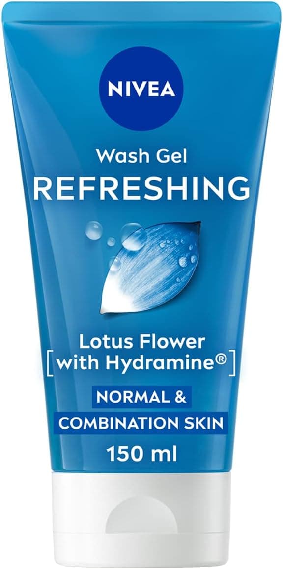 NIVEA Lot de 6 gels lavants rafraîchissants (150 ml), gel nettoyant visage à la fleur de lotus et à l'hydratation, nettoie en profondeur et élimine les impuretés, formule de soins de la peau