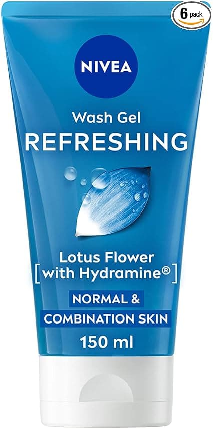 NIVEA Lot de 6 gels lavants rafraîchissants (150 ml), gel nettoyant visage à la fleur de lotus et à l'hydratation, nettoie en profondeur et élimine les impuretés, formule de soins de la peau - Image 3
