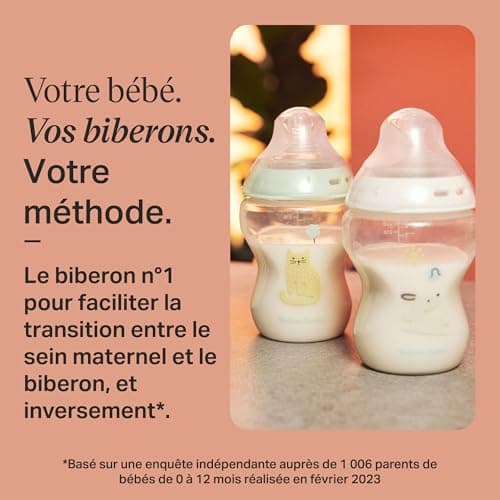 Tommee Tippee Natural Start Bottles 0.01m+ 2 Pack 260ml Bottles with Natural Mouth Teat Slow Flow Teat, BPA Free, Green & White - Image 5