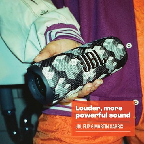JBL x Martin Garix Flip 6 Portable Bluetooth Speaker, Deep Bass and JBL Original Pro Sound, IP67, 12 Hours Playtime, Light Grey - Image 6