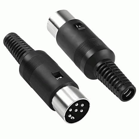 6 Pin DIN Audio Connector, Midi 6 Pin Connector, 6 Pin DIN Male Adapter, Compatible with Bang & Olufsen B&O, PowerLink, BeoLab 3, Computer, Sound, Black, 1 Unit - Image 1