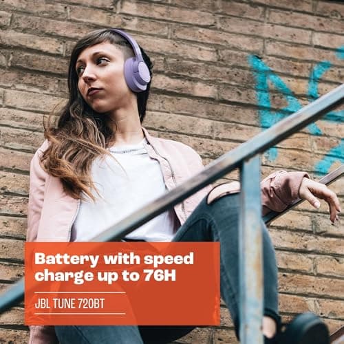 JBL Tune 720BT Wireless Headphones, Lightweight and Comfortable, Bluetooth 5.3, Up to 76 Hours Battery Life, Fast Charging, JBL Pure Bass Sound, Purple - Image 3