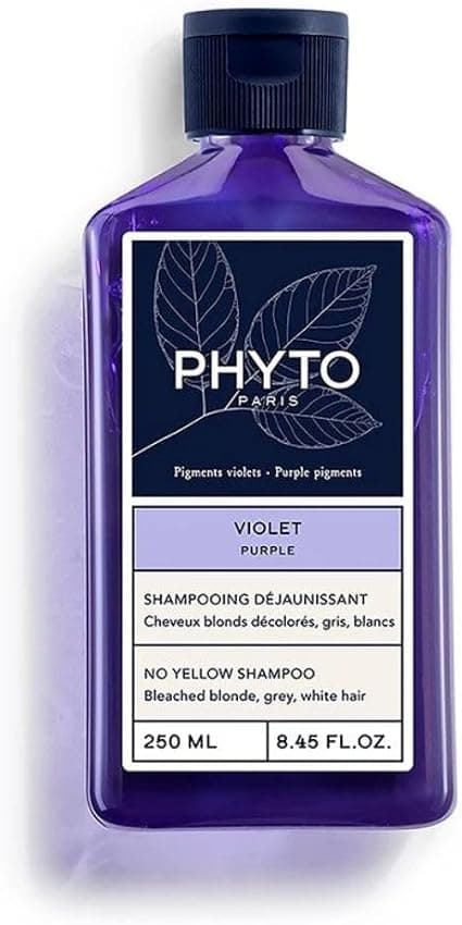 Phyto - Violet - De-yellowing shampoo 250ml - Blonde grey white hair - 90% natural ingredients - Neutralises reflections - Soft and shiny hair - Bright cold reflections - Image 1