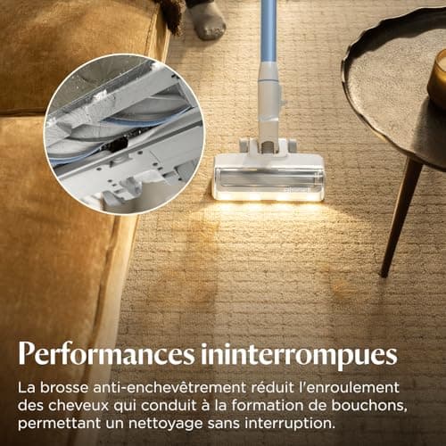 Bissell PowerClean, Broom Vacuum Cleaner, 200 W Motor, LED Lighting, Anti-Tangle Brush, 3-in-1, Freestanding Design, HEPA Filter, Removable Battery 2000 mAh, Battery Life 40 Minutes, 4261N - Image 7