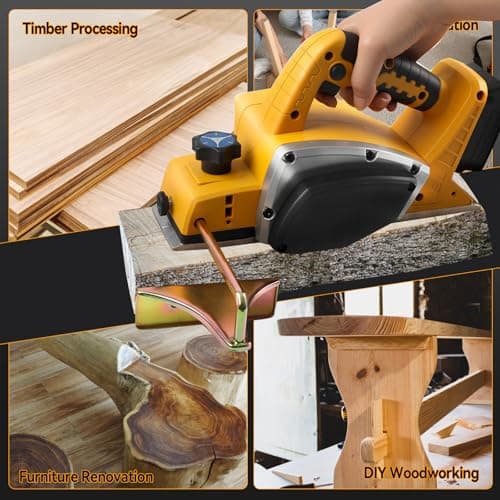 Portable Cordless Planer for DEWALT Battery 20V 15000RPM Brushless Electric Planer 82mm Cutting Width 0-2mm Cutting Depth for Woodworking, Woodworking Projects - Image 6