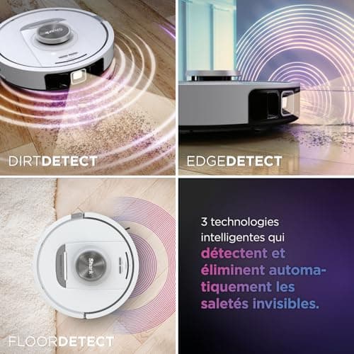 Shark PowerDetect Robot Vacuum Cleaner with 60 Day Self-Emptying Base - Carpet, Hard Floors & Pet Hair - 3D LiDAR Navigation - Wi-Fi/App - Odour Free Cartridge, 2 Brushes Included - White - Image 3