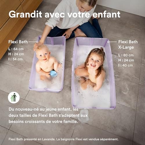 Stokke Flexi Bath X-Large, Sandy Beige - Spacious foldable baby bath - Lightweight & easy to store - Convenient to use at home or on the go - Ideal for children from 0 to 6 years old - Image 5