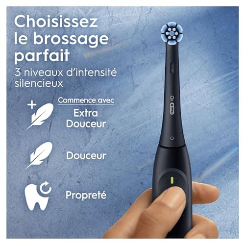 Oral-B iO 2 Black Electric Toothbrush for Adults, 3 Cleaning Modes, Soft for Gums, Soft Brushing, Accessories, Oral B Replacement Brush, Brush Holder, Travel Case - Image 5
