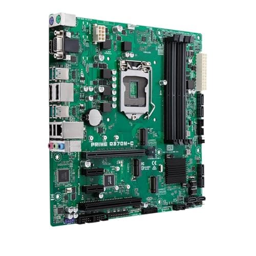 Carte Mere pc Carte mère Fit for ASUS Prime Q370M-C Q370 LGA 1151 for Xeon E-2176G/i7-8700 avec mémoire Intel vPro ECC, Double écran 4K mATX, PC de Bureau - Image 3