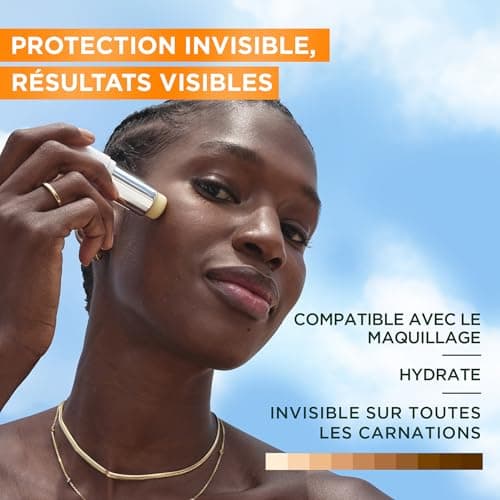 GARNIER Ambre Solaire - Stick Solaire Super UV SPF50+ - Invisible - Protège Des UV Quotidiens - Hydratation 8H - Beurre de Karité & Vitamine E - Vegan & Cruelty Free - Tous Types de Peaux - 9ml - Image 5