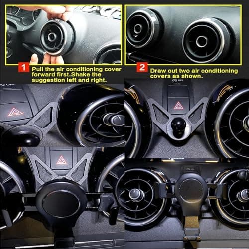 Car Mobile Phone Holder for Audi A1 8X 2010-2018, Car Phone Holder Gravity Auto Hatchback Lock Stable Without Jitter Hatchback Ventilation Slots Aluminium Alloy Black - Image 8