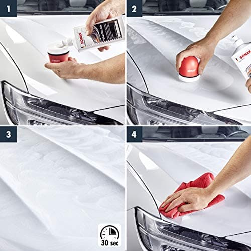 SONAX Polish+wax color blanc (500 ml) avec cire de Carnauba et pigments de couleur blanc pour polir et protéger | Réf: 0960000-810 - Image 7