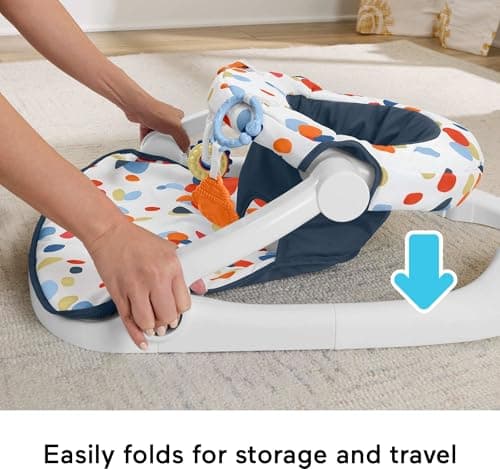Fisher-Price Portable Baby Chair, Floor Seat with Teether and Snap BPA Free Baby Chair, Newborn Development Toy - Image 4