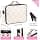 junzan Grand sac de rangement de maquillage à carreaux vichy crème avec séparateurs et sangle réglable, Crème 02_1, 14.6 x 10.6 x 4.7 inches, Coloré - Image 4