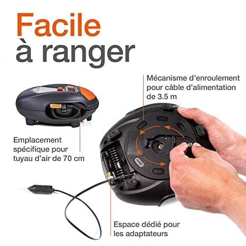 OSRAM TYREinflate RAPID, Digital and Portable Compressor, Auto Shut-Off, LED Light, Programmable, Electric Air Pump for Tyres, 12V Connection, Tyre Inflation in 2 Minutes - Image 8