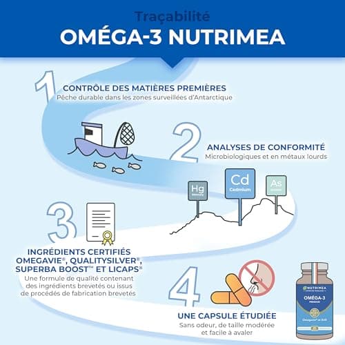 Omega 3 & Antarctic Krill | Patented Omegavie | Wild Fish Oil | Natural Antioxidant | Cognition & Immune System | Astaxanthin Concentrate | Made in France | Nutrimea - Image 7