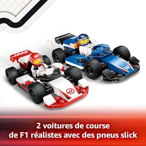 LEGO City F1 Williams Racing and Haas F1 Racing Cars – Formula 1 Construction Set with 2 Drivers – Gift Idea for Young Children from 4 Years Old Motor Sports Fans 60464 - Image 6