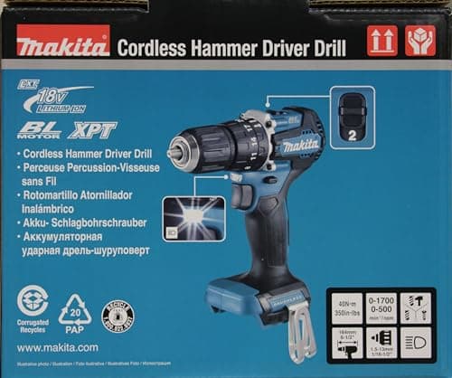 Impact Drill 18V Li-Ion LXT (Machine Only) - MAKITA DHP487Z - Image 7