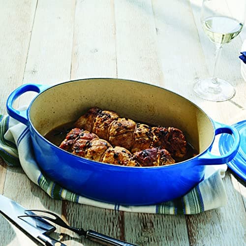 LE CREUSET, Signature Enamelled Cast Iron Casserole Dish with Lid, Ø 25 cm, Oval, Compatible with All Heat Sources (Induction Included), Capacity: 3.2 L, 3.65 kg, Marseille Blue - Image 8