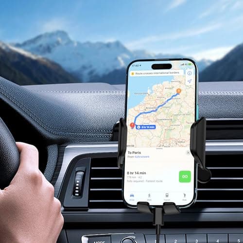 Brencco Car Phone Holder with 360° Rotation Metal Hook & Double Foot Mobile Phone Holder for 4.0-7.0 Inch Smartphone - Image 8
