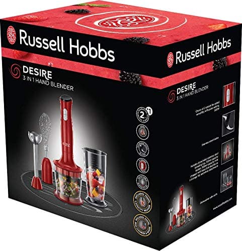 Russell Hobbs 24700-56 3-in-1 Hand Blender (Smoothie, Sauce, Baby Food, Crushed Ice, Cake etc, Dishwasher, Measuring Bowl 700 ml, Chopper 500 ml, Splash Proof) - Image 4