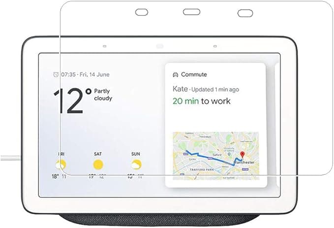 Google Home Hub Screen Protector, Google Home Hub Screen Protector, 9H Hardness, 9H Hardness, Tempered Glass Screen Protector for Google Home Hub with Fingerprints, Bubble Free, Clear