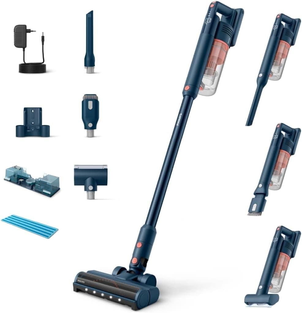 Philips SpeedPro Max 5000 Series Cordless Vacuum Cleaner, Pet Brush, Powerful Suction, 60 Min Runtime, Brush with LED Lights, Aqua Module, Crevice Tool and Combination Accessories (XC5142/01) - Image 1