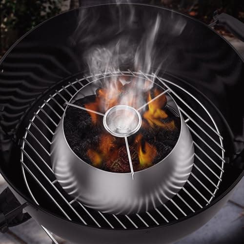Onlyfire Charcoal Baskets with Stainless Steel Tumbler, Stainless Steel Basket Tank, Accessory for Weber Kettle Charcoal Barbeque 47, 57 and 67 cm - Image 5