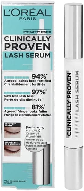 L'Oréal Paris – Eyelash Care Serum – Hyaluronic Acid and Castor Oil – Clinically Proven Lash Serum – 2 ml - Image 1