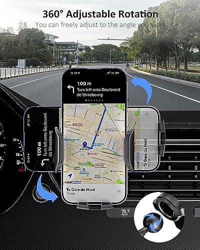 Hoppac Car Air Vent Phone Holder, Steel Holder, 360° Rotation, Release Button, Car Mobile Phone Holders for iPhone 4-7 Inch Smartphone - Image 6