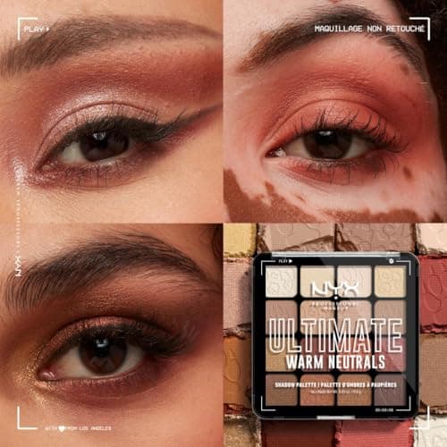 NYX Professional Makeup Palette de Fards à Paupières Ultimate Shadow, 16 couleurs, Finition Intense et Longue Durée, Formule Vegan Sans Ingrédients d'Origine Animale ou Dérivé, Warm Neutrals - Image 3